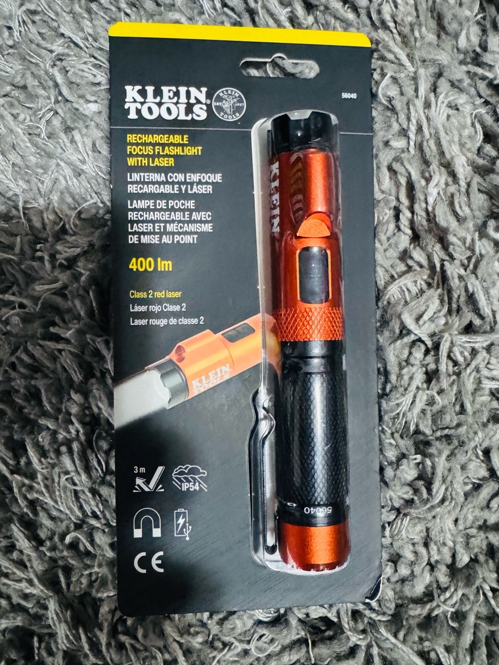 Klein Tools Orange LED Flashlight with laser